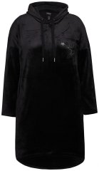 Ulla Popken 834550 Abito a maniche lunghe con cappuccio Nero
