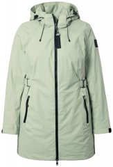 Ulla Popken 835132 Giacca tecnica HYPRAR ad A con cappuccio staccabile Verde salvia chiaro