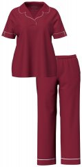 Ulla Popken 835397 Pigiama a maniche corte con collo a camicia Lilla