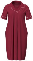 Ulla Popken 835400 Camicia da notte a maniche corte con collo a camicia Lilla