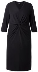 Ulla Popken 836514 Abito midi con maniche a 3/4 Nero