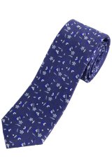 JP1880 837692 Cravatta in seta a fiori extra lunga Blu scuro