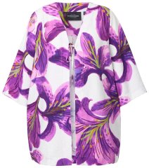 Ulla Popken 838105 Cardigan aperto da annodare Viola