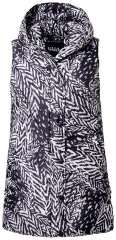 Ulla Popken 838435 Gilet lungo trapuntato stampato Nero