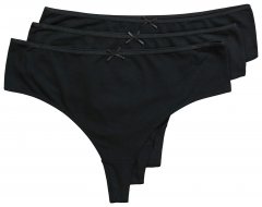 Ulla Popken 838637 Perizoma confezione da 3 Nero