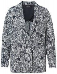 Ulla Popken 838656 Blazer a fiori Bianco