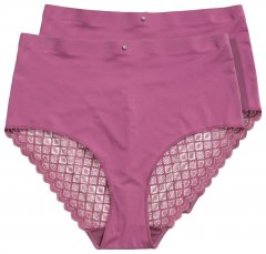 Ulla Popken 838675 Slip a vita alta Viola scuro