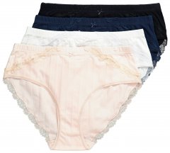 Ulla Popken 839167 Slip con pizzo confezione da 4 Multicolore