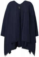 Ulla Popken 841117 Poncho in maglia oversize con strass Blu scuro