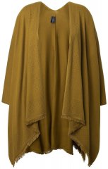Ulla Popken 841117 Poncho in maglia oversize con strass Verde oliva