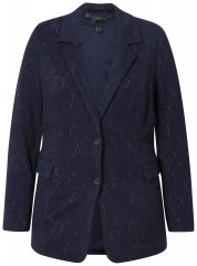 Ulla Popken 841163 Blazer in jersey jacquard Blu scuro
