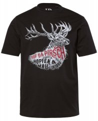 JP1880 T-Shirt Elk Print Black