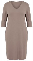 Ulla Popken 841952 Abito in felpa con scollo a V Marrone chiaro