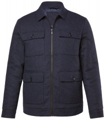 Boston Park 963 Giacca in misto lana con zip Blu scuro