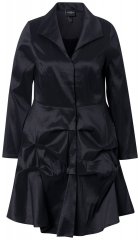 Ulla Popken 842028 Blazer a peplo con pieghe Nero