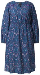 Ulla Popken 842153 Abito midi fantasia Petrolio