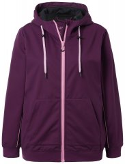 Ulla Popken 843186 Giacca softshell idrorepellente con catarifrangenti Bordeaux