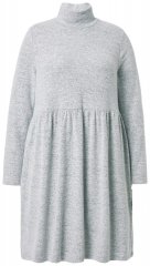 Ulla Popken 844233 Abito in maglia a maniche lunghe con collo alto Grigio melange