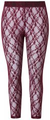 Ulla Popken 844543 Collant con pizzo Bordeaux