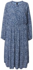 Ulla Popken 844594 Abito midi a fiori Blu scuro