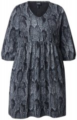 Ulla Popken 844945 Abito in jersey fantasia Nero