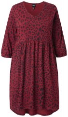 Ulla Popken 844945 Abito in jersey svasato con scollo a V Prugna