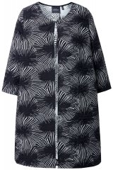 Ulla Popken 844981 Blazer testurizzato con scollo rotondo Nero