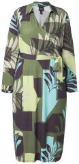 Ulla Popken 845122 Abito midi fantasia con tasche Turchese