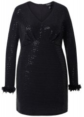 Ulla Popken 845145 Abito di paillettes Nero
