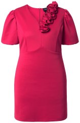 Ulla Popken 845148 Abito aderente a fiori Magenta