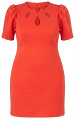 Ulla Popken 845150 Abito aderente a maniche corte Rosso