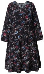 Ulla Popken 845287 Abito midi fantasia Nero