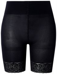 Ulla Popken 845319 Pantaloncini anti-sfregamento con pizzo Nero