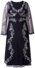 Ulla Popken 845366 Abito da sera con scollo a V Nero