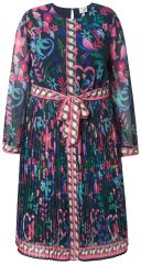 Ulla Popken 845649 Abito in chiffon a fiori Blu scuro