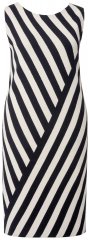 Ulla Popken 845784 Abito in maglia a righe Nero