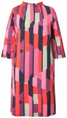 Ulla Popken 845794 Abito in jersey fantasia Rosa
