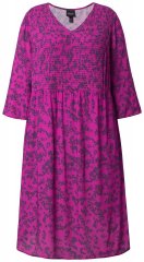 Ulla Popken 845825 Abito midi a fiori con scollo a V Lilla