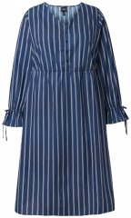 Ulla Popken 845863 Abito a righe con scollo a V Blu scuro