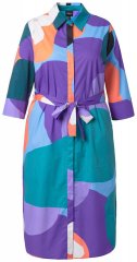 Ulla Popken 846351 Abito chemisier fantasia Lilla