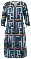 Ulla Popken 846724 Abito fantasia Verde scuro