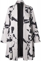 Ulla Popken 846923 Blazer fantasia con collo a scialle Tortora
