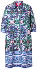Ulla Popken 846952 Abito chemisier a fiori Bianco