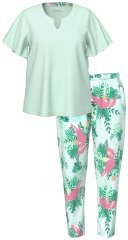 Ulla Popken 846971 Pigiama fantasia Verde chiaro