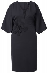 Ulla Popken 847909 Abito midi a fiori Nero