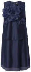Ulla Popken 847918 Abito in chiffon a fiori Blu scuro
