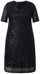Ulla Popken 848140 Abito di paillettes Nero