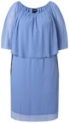 Ulla Popken 848169 Abito in chiffon svasato Azzurro