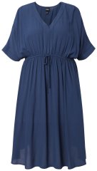 Ulla Popken 848224 Abito midi con coulisse Blu scuro