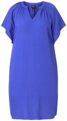 Ulla Popken 848526 Abito in misto lino con tasche Blu